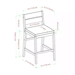 Acacia Slat Back Outdoor Counter Stools, Set of 2