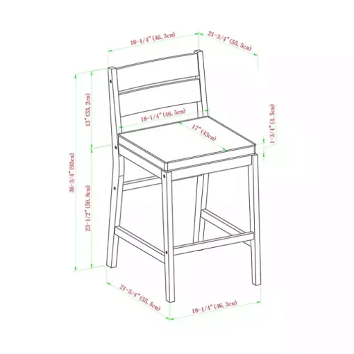 Acacia Slat Back Outdoor Counter Stools, Set of 2