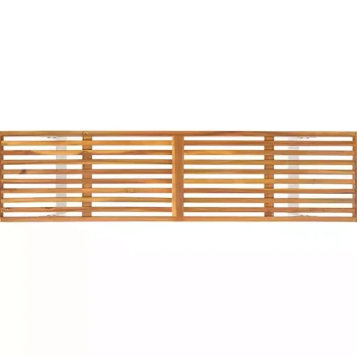 Acacia Wood and White Metal Monti Outdoor Bench