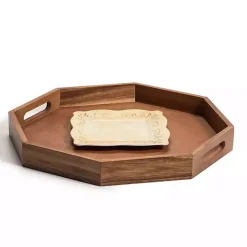 Acacia Wood Octagon Serving Tray, 17 in.