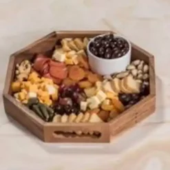Acacia Wood Octagon Serving Tray, 17 in.