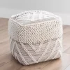 Adele Neutral Hand Knotted Pouf