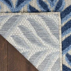 Aloha Blue Botanical Indoor/Outdoor Rug, 3x5