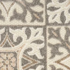 Aloha Ivory Geometric Indoor/Outdoor Area Rug, 6x9