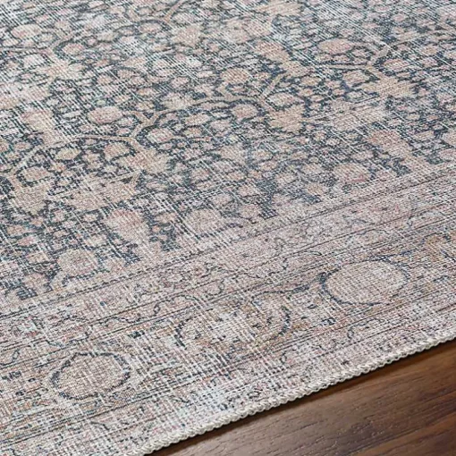 Amelie Black Traditional Washable Area Rug, 7x10