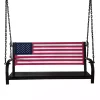 American Flag Metal Bench Swing