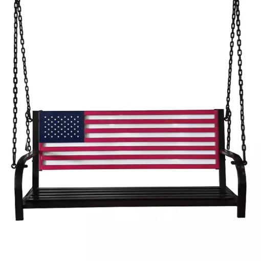 American Flag Metal Bench Swing