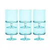 Aqua Acrylic Goblet Wine Glasses, Set of 6