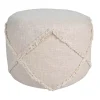 Beige Diamond Tufted Pouf