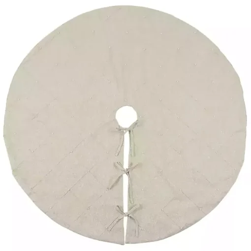 Beige Linen Diamond Stitched Tree Skirt
