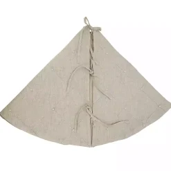 Beige Linen Diamond Stitched Tree Skirt