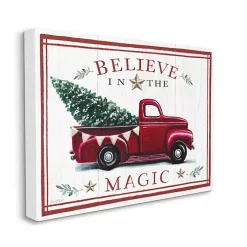 Believe in the Magic Truck Canvas Wall Plaque