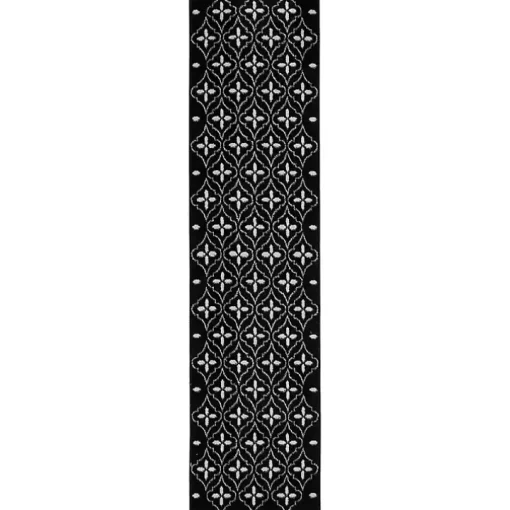 Black & Ivory Quatrefoil Indoor/Outdoor Runner