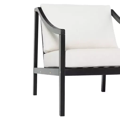 Black Acacia Wood Outdoor Club Chair