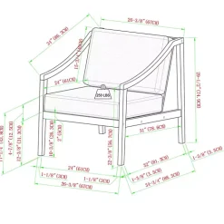 Black Acacia Wood Outdoor Club Chair