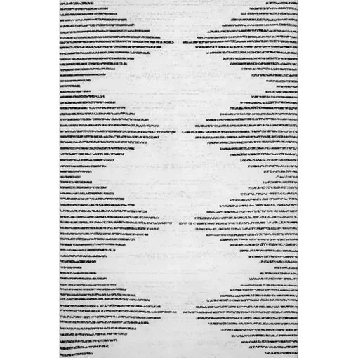 Black and Ivory Diamond Washable Area Rug, 3x5