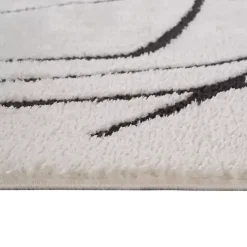 Black and Ivory Monotone Geo Area Rug, 5x7