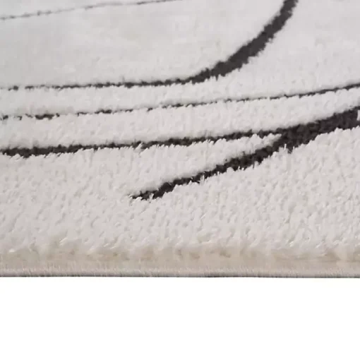 Black and Ivory Monotone Geo Area Rug, 5x7