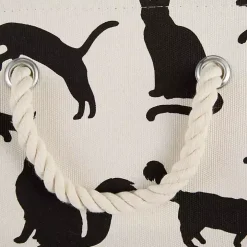 Black and White Cat Rectangular Pet Bin