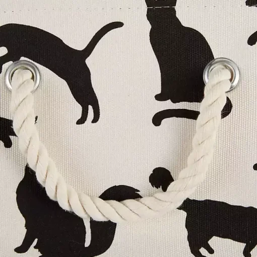 Black and White Cat Rectangular Pet Bin