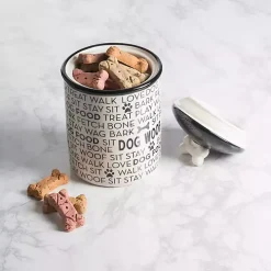 Black and White Ceramic Canister