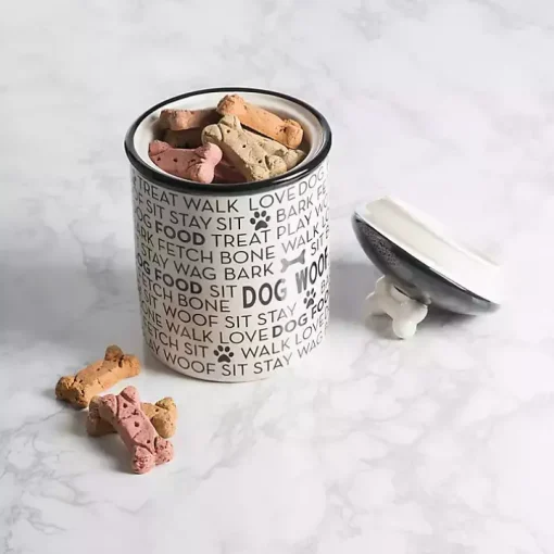Black and White Ceramic Canister