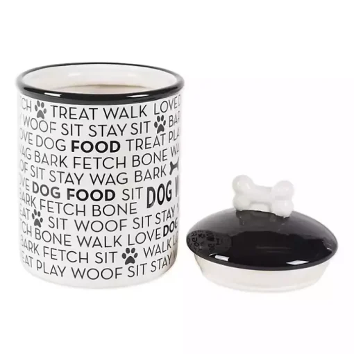 Black and White Ceramic Canister