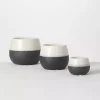 Black and White Ceramic Planters, Set of 3