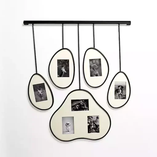 Black and White Paw Print Collage Frame