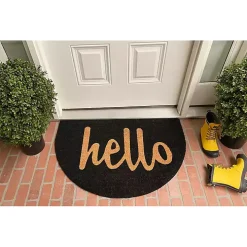 Black Arch Hello Doormat