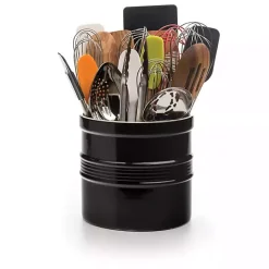 Black Ceramic Oversized Crock with Divider