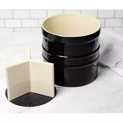 Black Ceramic Oversized Crock with Divider