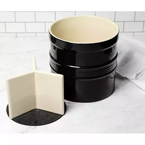 Black Ceramic Oversized Crock with Divider
