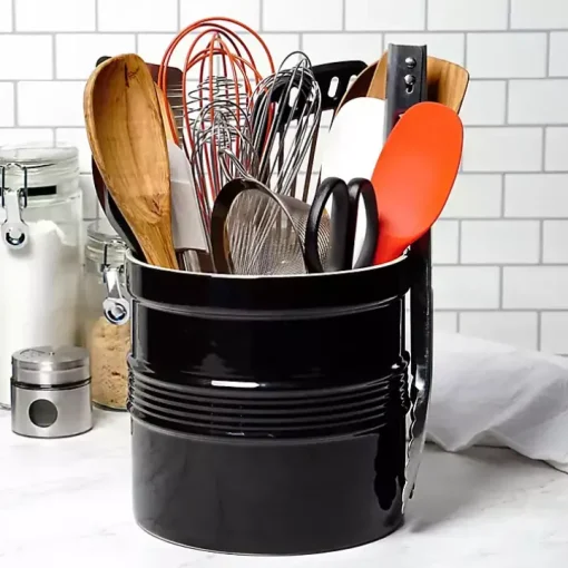 Black Ceramic Oversized Crock with Divider