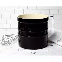 Black Ceramic Oversized Crock with Divider