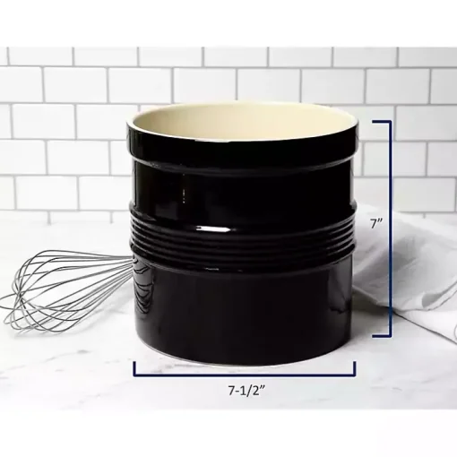 Black Ceramic Oversized Crock with Divider