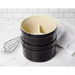 Black Ceramic Oversized Crock with Divider