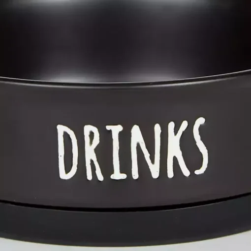 Black Dinner & Drinks 2-pc. Pet Bowl Set, 4 in.