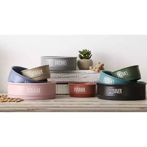 Black Dinner & Drinks 2-pc. Pet Bowl Set, 4 in.