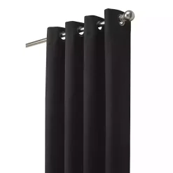 Black Faux Suede Blackout Curtain Panel, 108 in.