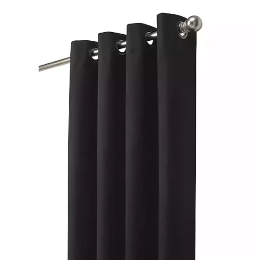 Black Faux Suede Blackout Curtain Panel, 108 in.