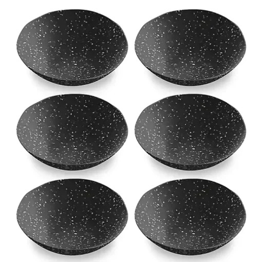 Black Faye Melamine Cereal Bowls, Set of 6