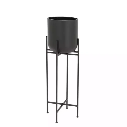 Black Metal Dome Planter with Stand, 46 in.