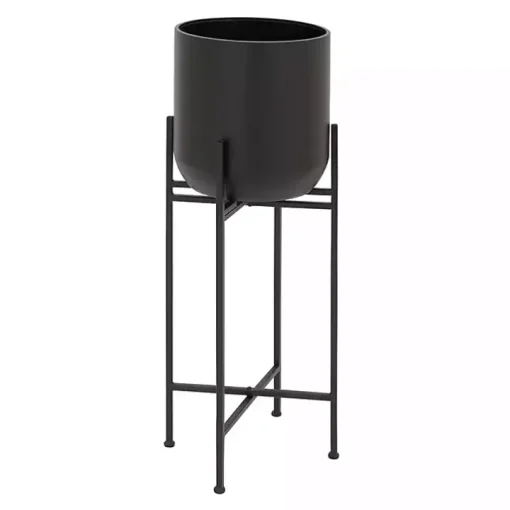 Black Metal Dome Planter with Stand, 36 in.
