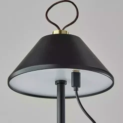 Black Metal Frosted Light Cordless Table Lamp