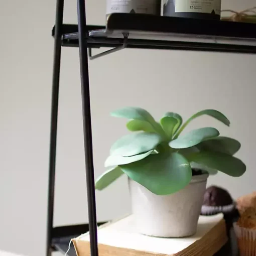 Black Metal 2-Tier Folding Display Rack