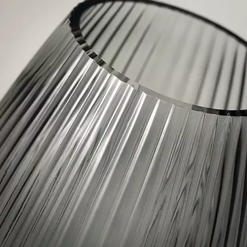 Black Round Ribbed Glass Vase