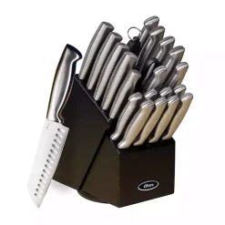 Black Rubberwood Block Satin 22-pc. Cutlery Set