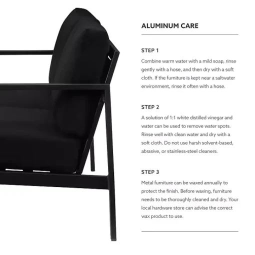 Black Sunbrella Cushions Holland Outdoor Loveseat