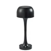 Black Tapered Dome Frosted Light Cordless Lamp
